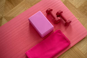 Pink Dumbbells For Weightlifting Wallpaper