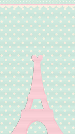 Pink Eiffel Kawaii Iphone Art Wallpaper
