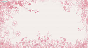 Pink Floral Frame With A White Background Wallpaper