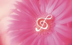 Pink Flower Music Note Wallpaper