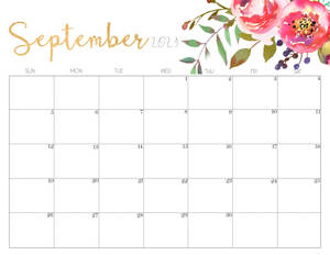 Pink Flowers September Calendar 2021 Wallpaper