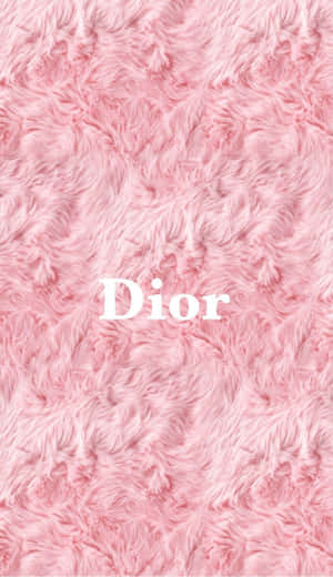 Pink Fur Texture Dior Branding Wallpaper