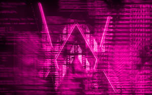 Pink Glitch Alan Walker Logo Wallpaper