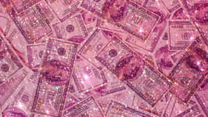 Pink Glitter Money Background Wallpaper