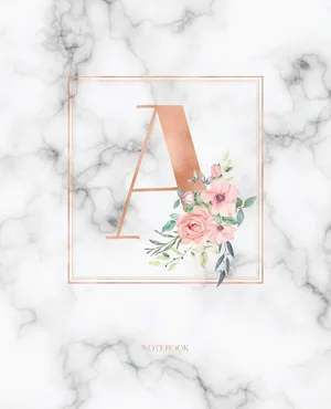 Pink Gold Marble Letter A Wallpaper