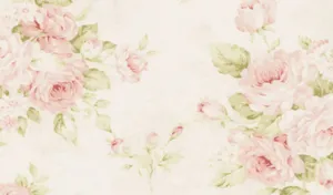 Pink Green Floral Design Wallpaper