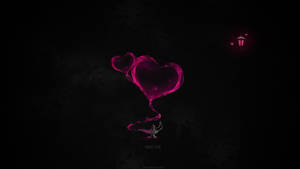 Pink Heart Cool Black Wallpaper