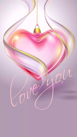 Pink Heart Love You Wallpaper