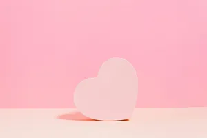 Pink Heart Minimalist Background Wallpaper