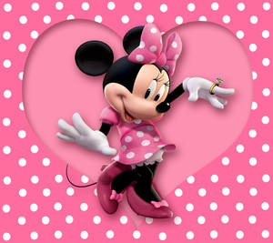 Pink Heart Minnie Mouse Wallpaper