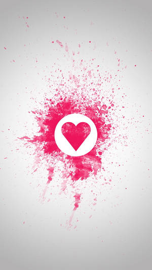 Pink Heart Paint Splash Wallpaper