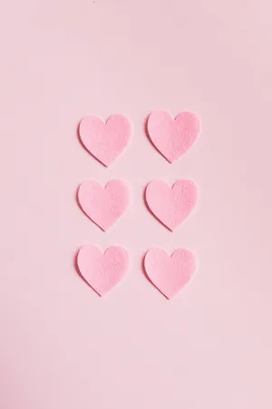 Pink Heart Shape On Pink Background Wallpaper
