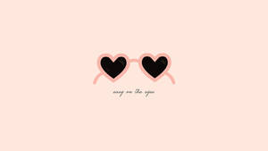 Pink Heart Shaped Sunglasses For February Wallpaper