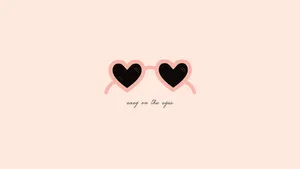 Pink Heart Shaped Sunglasses For February Wallpaper