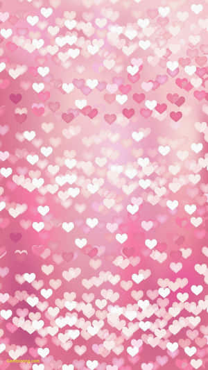 Pink Hearts Background With White Hearts Wallpaper