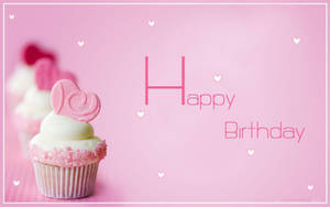 Pink Hearts Happy Birthday Background Wallpaper