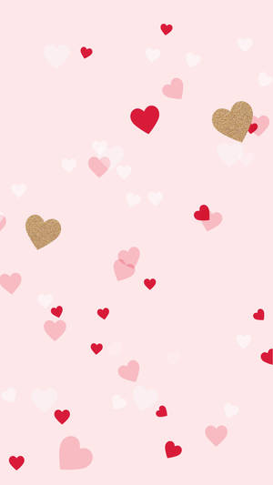 Pink Hearts In Cute Girly Screen Wallpaper