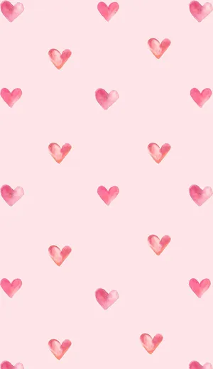 Pink Hearts On A Pink Background Wallpaper