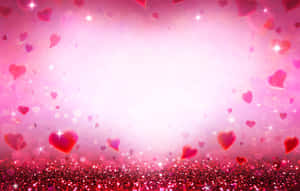 Pink Hearts Shine With Glitter Wallpaper