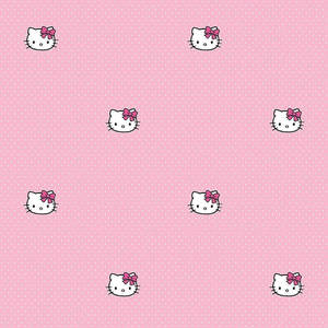 Pink Hello Kitty Head Pattern Wallpaper