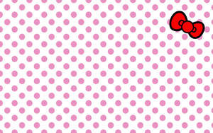 Pink Hello Kitty Polka Dot Pattern Wallpaper