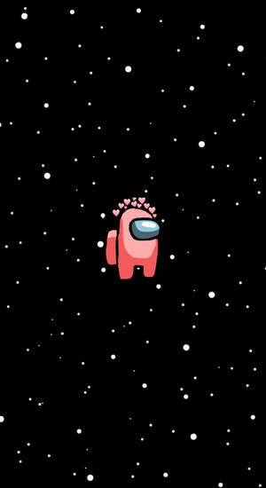 Pink In Space Among Us Iphone Wallpaper