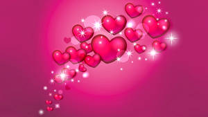Pink Love Heart Symbols Wallpaper