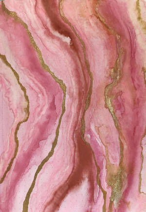 Pink Marble With Gold Glitters Wallpaper