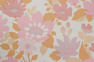 Pink Orange Floral Design Wallpaper