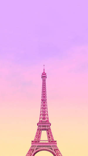 Pink Paris With Gradient Sky Wallpaper