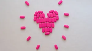 Pink Pills Heart Shape Wallpaper
