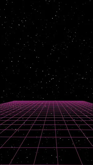 Pink Plane On Space Grid Aesthetic Wallpaper