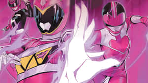 Pink Rangerin Action Comic Art Wallpaper