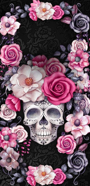 Pink Roses Day Of The Dead Wallpaper