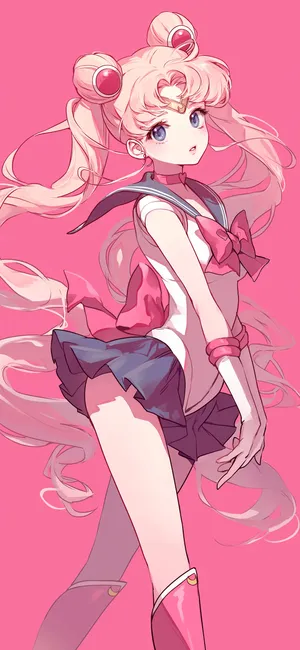 Pink Sailor Moon Artwork Wallpaper