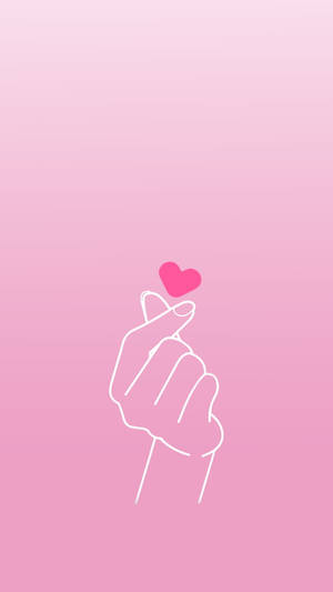Pink Saranghae Finger Heart Wallpaper