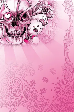 Pink Skull; Wallpaper