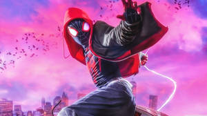 Pink Sky Spider-man Spider-verse Wallpaper