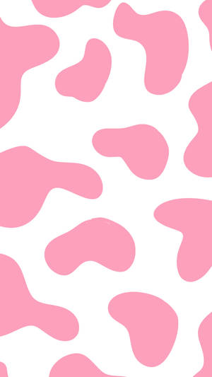 Pink Strawberry Cow Print Wallpaper