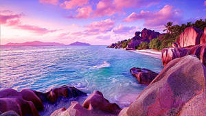 Pink Sunset In Paradise Wallpaper