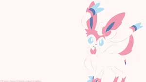 Pink Sylveon In White Wallpaper