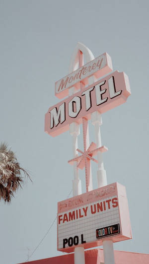 Pink Vintage Aesthetic City Signage Wallpaper