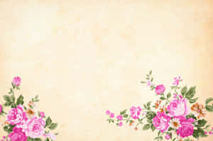 Pink Vintage Flower Fabric Wallpaper