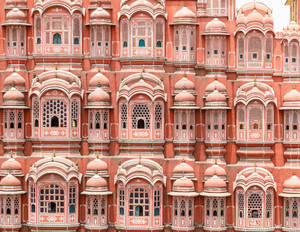 Pink Windows Façade Hawa Mahal Jaipur Wallpaper