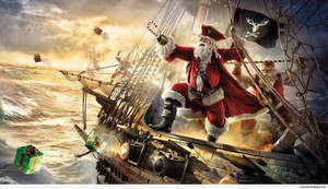 Pirate Santa In Battle Wallpaper