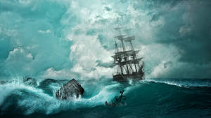 Pirate Ship Sailing Wallpaper