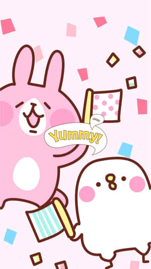 Piske And Usagi Cute Things Line Stickers Wallpaper