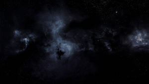 Pitch Black Outer Space With Galaxies Wallpaper