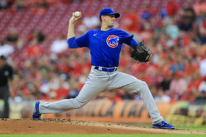 Pitcher Kyle Hendricks In Power Position Wallpaper