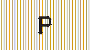 Pittsburgh Pirates Logo In Yellow Stripes Wallpaper